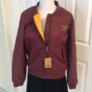 Maroon Vans jacket w/ yellow/orange interior, NWT